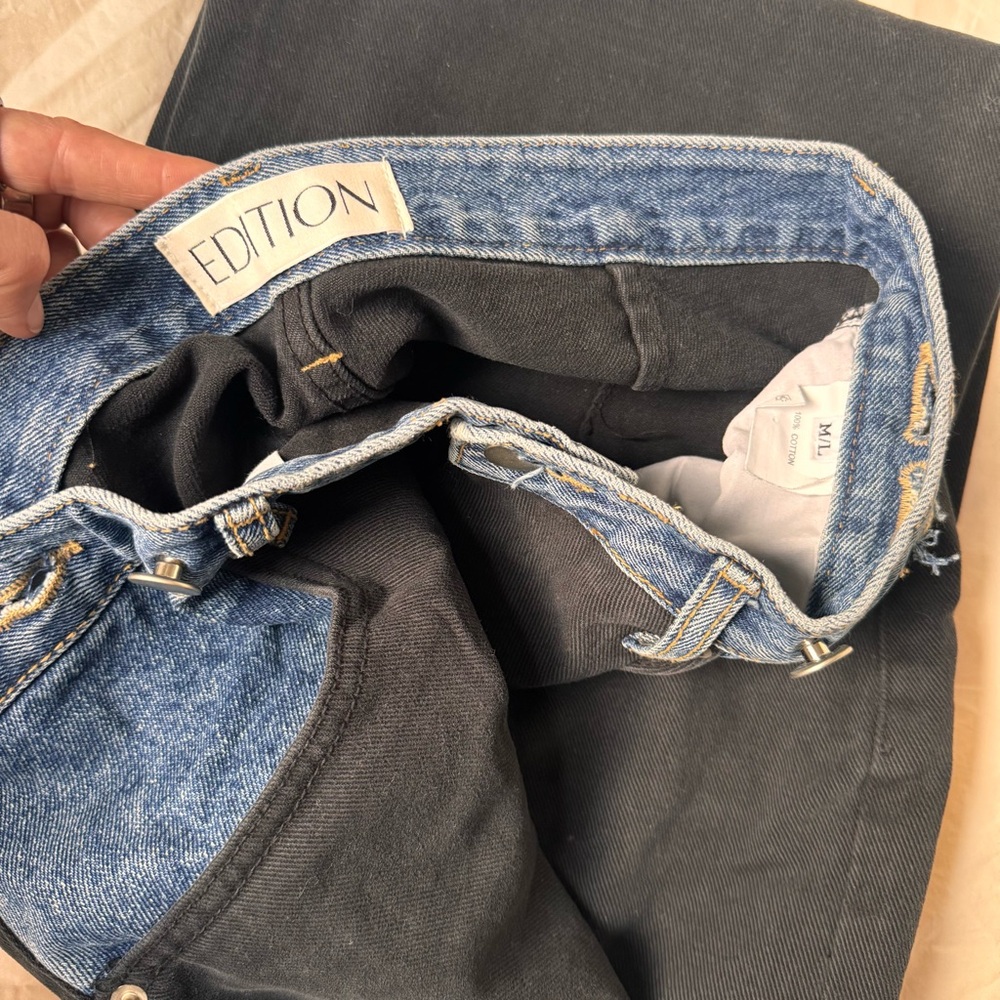Frankie Shop Hayla Contrast Denim Pants. Size M/L. NWOT - Picture 4 of 4